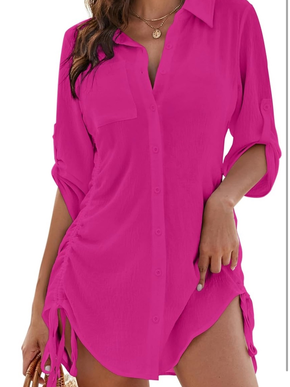 Pink bathing suit cover up